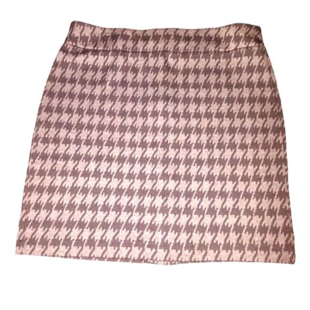 Jaclyn Smith‎ Black Large Houndstooth Print Pencil Mini Skirt Size XL